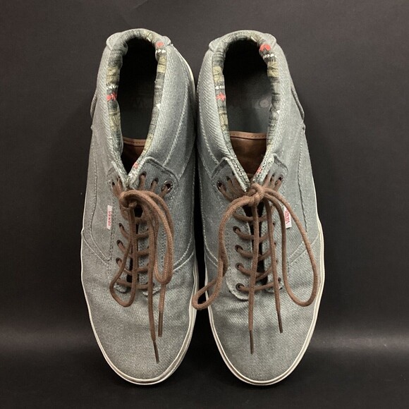 Vans -Men's Sz 12 -Gray/Inner Geometric Pattern -Mid-Top Skate Shoes- VN-0KWA5TE - Picture 4 of 8
